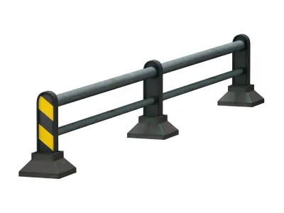 Prefabricated road barrier 3D model