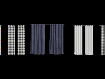 Set Of 5 Curtains 3D model