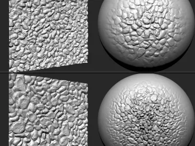 Stone Gravels VDM brushes  Alpha and Noise Low-poly 3D model