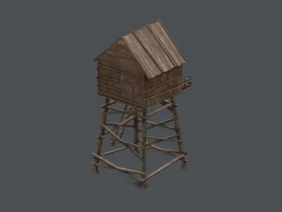 Watch Tower Low-poly 3D model