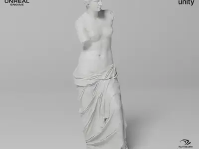 Venus de Milo Sculpture VR AR Mobile-ready Game-ready Low-poly 3D model