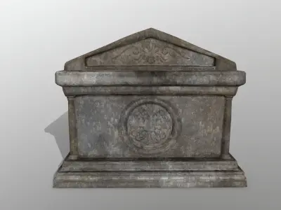 tomb 1 gravestone Low-poly 3D model