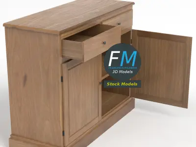 2 door cabinet cupboard 3D model