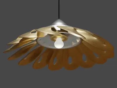 Brass Floral Pendant Lamp 3D model