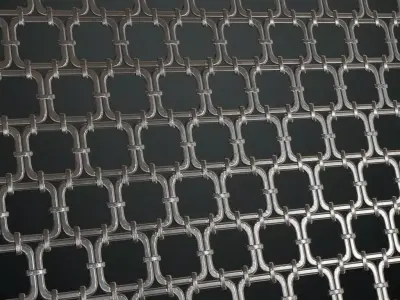 Industrial Square Interlocking Metal Chainlink PBR Seamless Texture