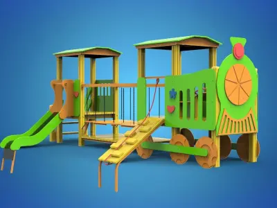 Playground for kids 3D model 9
