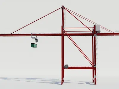 Gantry Shore Crane - Harbor crane 3D model