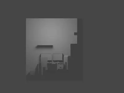 Room Gamer low poly mesh FREE Free low-poly 3D model