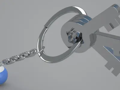 10 Snooker Ball with Keychain 3D model