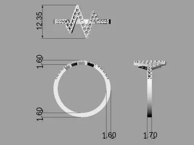 Diamond Ring 3D print model