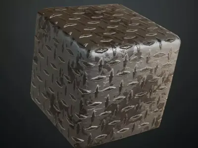 Rusted Pale Diamond Tread Plate Metal PBR Seamless Texture