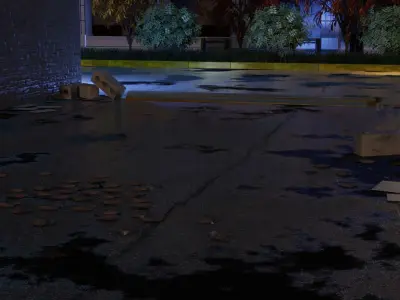 Street after the rain 3D model