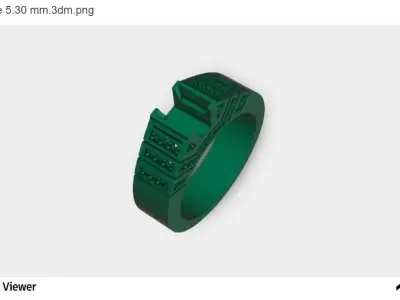 Men Ring With Diamond Cut Center 3D print model