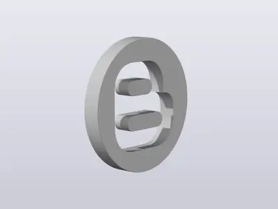 Blogger Icon Low-poly 3D model