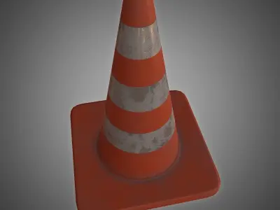 Traffic Cone Low-poly 3D model 18