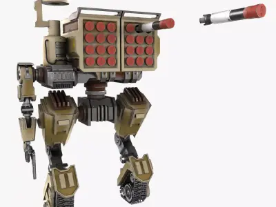 Cartoon Robot Turret Low-poly 3D model