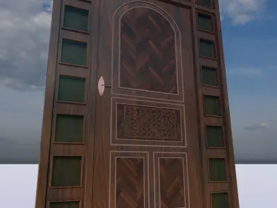 door wooden on sky 3D model