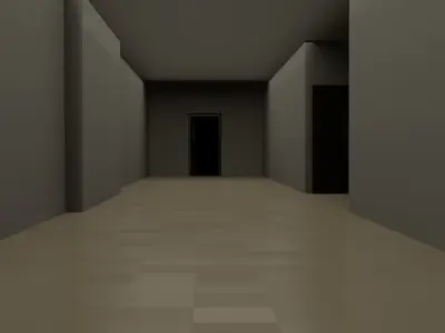 School corridor Low-poly 3D model
