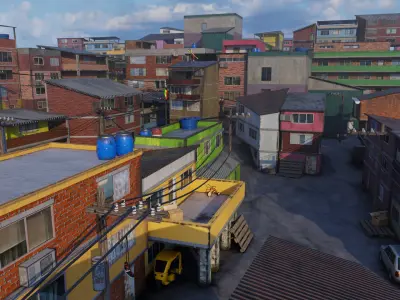 Lowpoly Slum Collection Low-poly 3D model