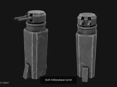 Scifi militarybase defense collection 3D Model Pack