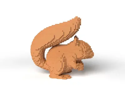 Squirrel Minecraft Voxel Low-poly 3D model