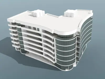 Modern Multi Story Office Building 3D model