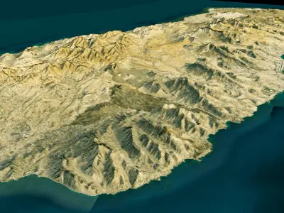 Fuerteventura full Island 3d model terrain 3D model