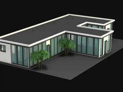 Building shopping complex Low-poly 3D model