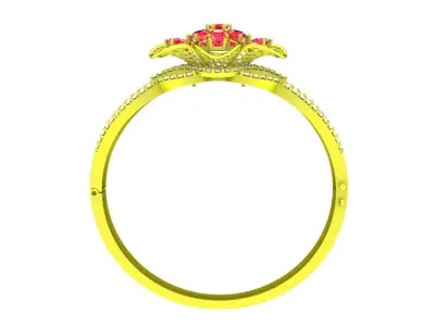 Luxury Ruby Cluster Flower Ring Jewelry 3D Model 6355 3D print model