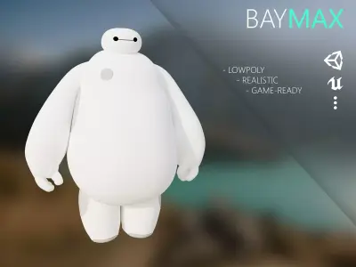 baymax big hero Low-poly 3D model