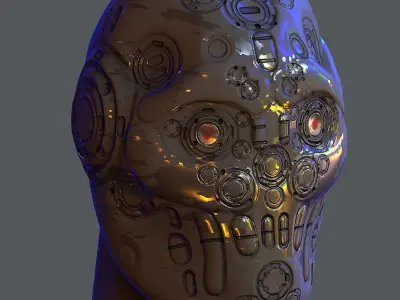 Gas mask helmet 3d model scifi Low-poly Low-poly 3D model  Low-poly 3D model