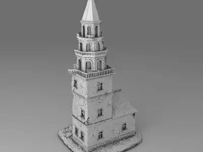 The old ruined tower 3D print model