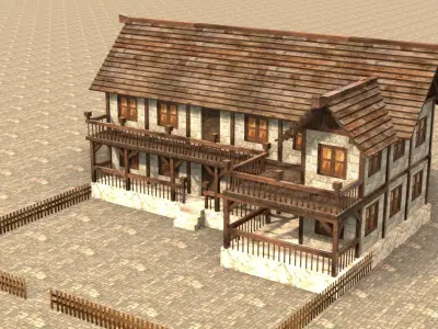 Medieval house fifteen 20 Low-poly 3D model