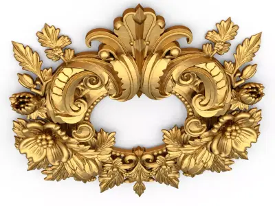 Cartouche classic decorative ornament cnc 3d printing stl 06 3D print model purchase