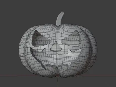 Halloween Pumpkin head ghost -Jack-o-lantern 3D model low-poly Low-poly 3D model