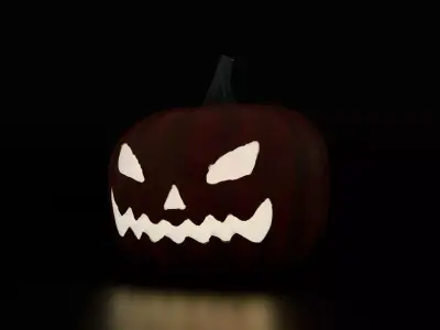 Halloween Pumpkin Low-poly 3D model 9