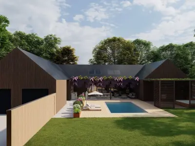 3D Exterior Scene 3D model design garden and landscape 3D model 31
