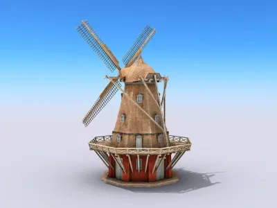 Copenhagen Windmill Low-poly 3D model