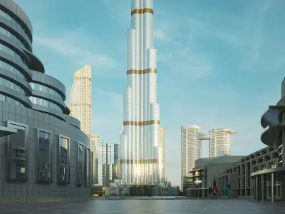 Dubai Burj khalifa Area v2 3D model