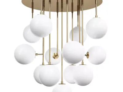 ITALIAN GLASS AND BRASS CHANDELIER Low-poly 3D model