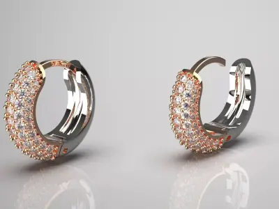 Woman luxury jewelry STL 3D gold earring model je0060 3D print model