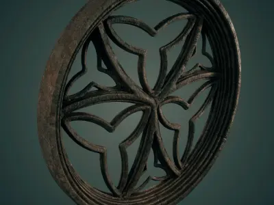 Medieval Circular Windows 02 Low-poly 3D model
