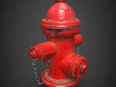 Fire Hydrant Low-poly 3D model 51