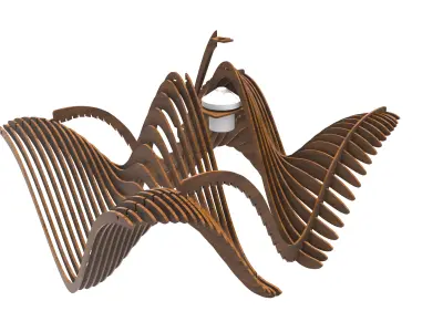 parametric wood lamp 3mm file 3D print model