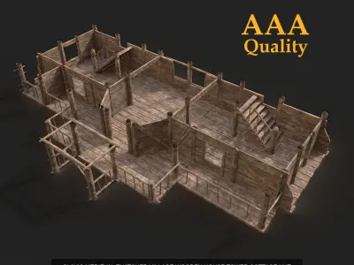 Next Gen AAA Top-down house set 3D Model Pack