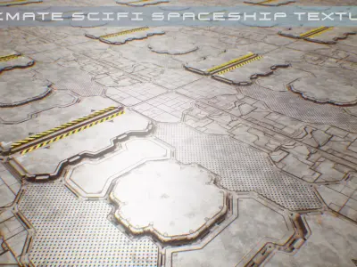 PBR Sci-Fi Spaceship Texture 07 Low-poly 3D model