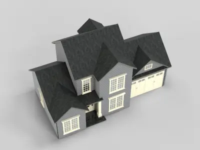 British House Design 01T2  Low-poly 3D model