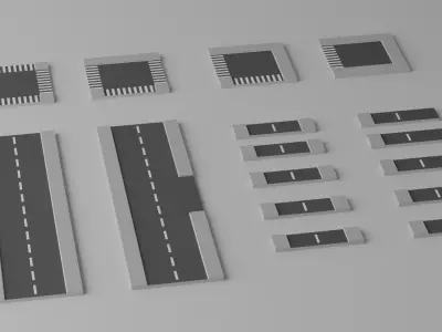 Cartoon Road Pack Collection 3D model