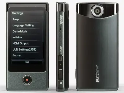 Sony MHS-TS20 Bloggie Touch Black pocket camcorder Low-poly 3D model