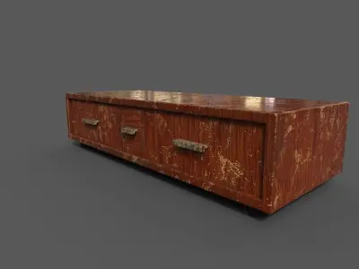Old Modern Furniture 3D Model Terror Low-poly 3D model 17